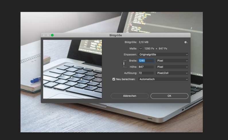 Bildoptimierung auf deiner WordPress-Seite in Photoshop
