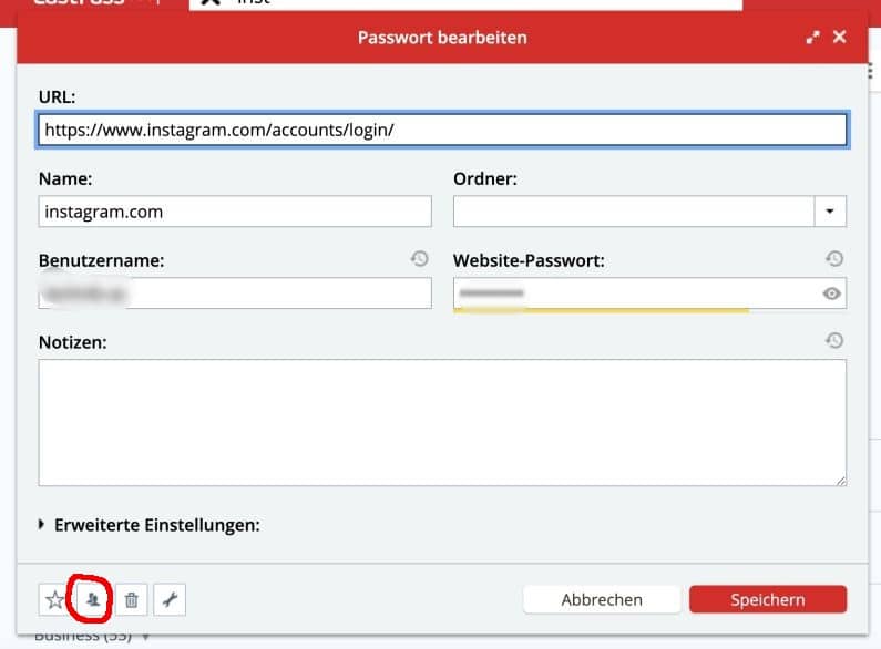Lastpass Passwort teilen