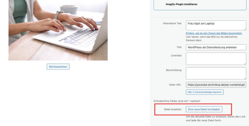 Datei ersetzen mit Enable Media Replace